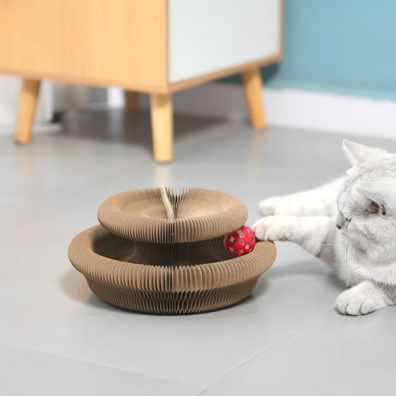 Round Corrugated Scratch & Play Cat Toy | Indoor Kitty Co