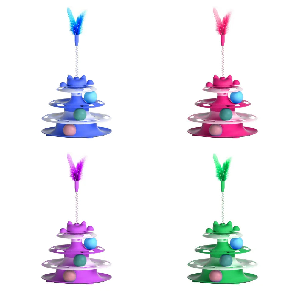 Cat Turntable & Interactive Wand Toy Set | Indoor Kitty Co