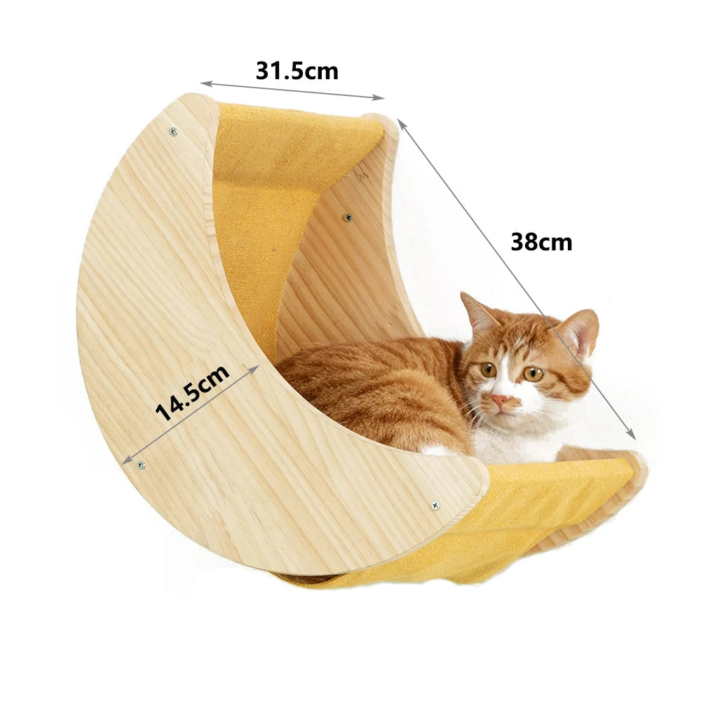 Wall Mounted Cat Tree with Hammock & Climbing Shelves | Indoor Kitty Co