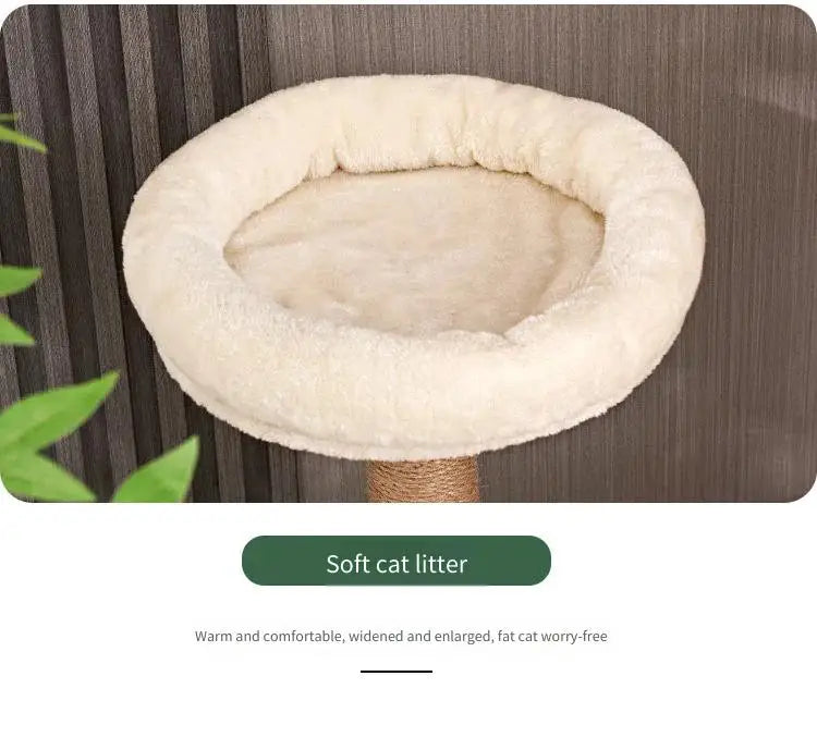 Large Wooden Cat Tree with Space Pod | Indoor Kitty Co