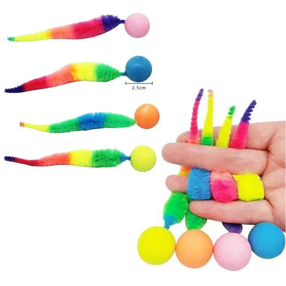 Colourful Bouncing Ball & Caterpillar Toy Set | Indoor Kitty Co