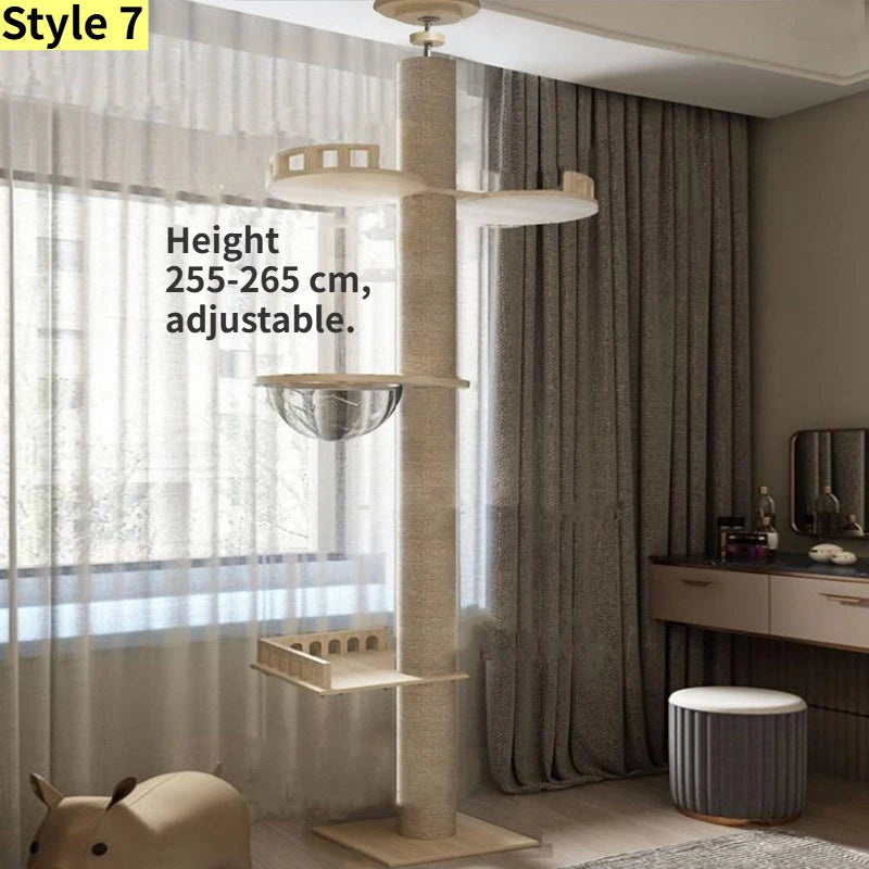 Adjustable Floor to Ceiling Cat Tree with Condo & Perches | Indoor Kitty Co