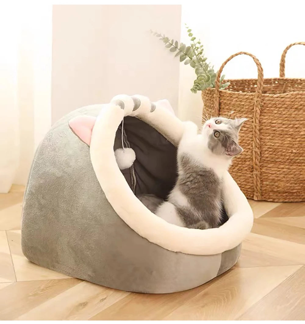 Cosy Cat Bed with Hanging Toy | Indoor Kitty Co