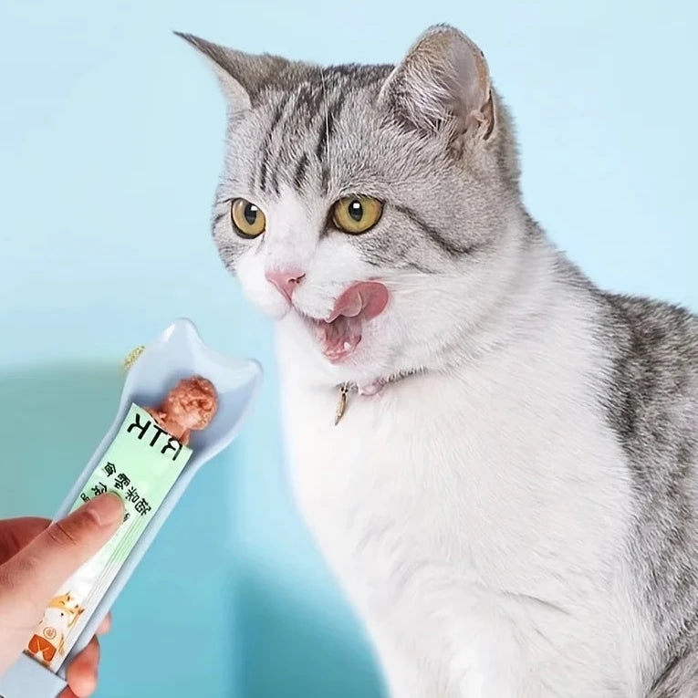 Lickable Cat Treat Squeeze Spoon | Indoor Kitty Co