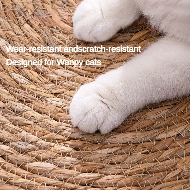 Rattan Cat Scratcher Mat — Nail Sharpener & Furniture Protector | Indoor Kitty Co