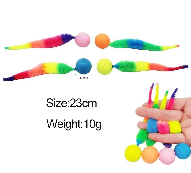 Colourful Bouncing Ball & Caterpillar Toy Set | Indoor Kitty Co
