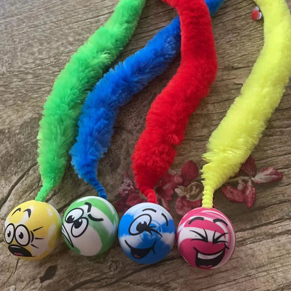 Colourful Bouncing Ball & Caterpillar Toy Set | Indoor Kitty Co