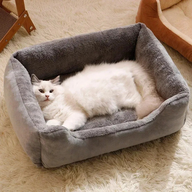 Plush Winter Cat Bed Cushion