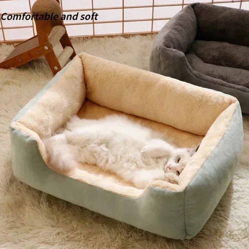 Plush Winter Cat Bed Cushion