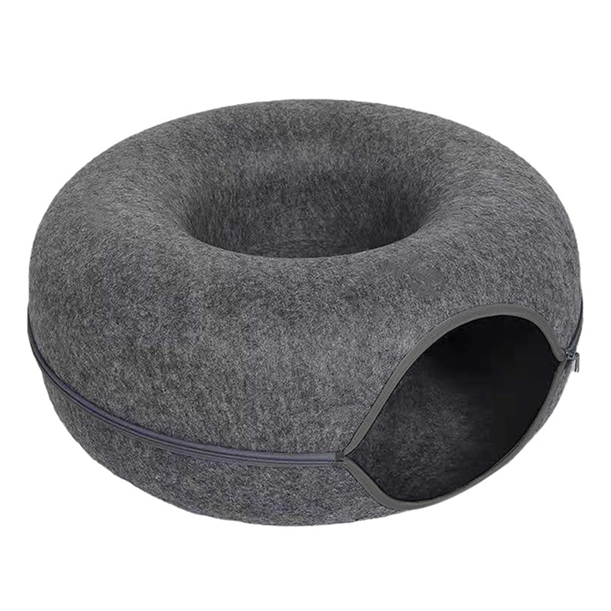 Donut Cat Bed & Interactive Felt Tunnel Toy | Indoor Kitty Co