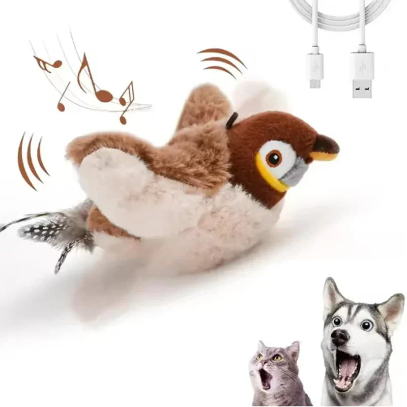 Touch-Activated Flapping Bird Cat Toy