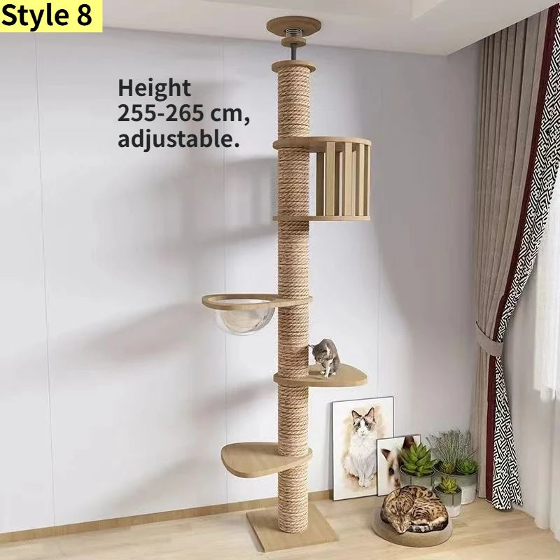 Adjustable Floor to Ceiling Cat Tree with Condo & Perches | Indoor Kitty Co