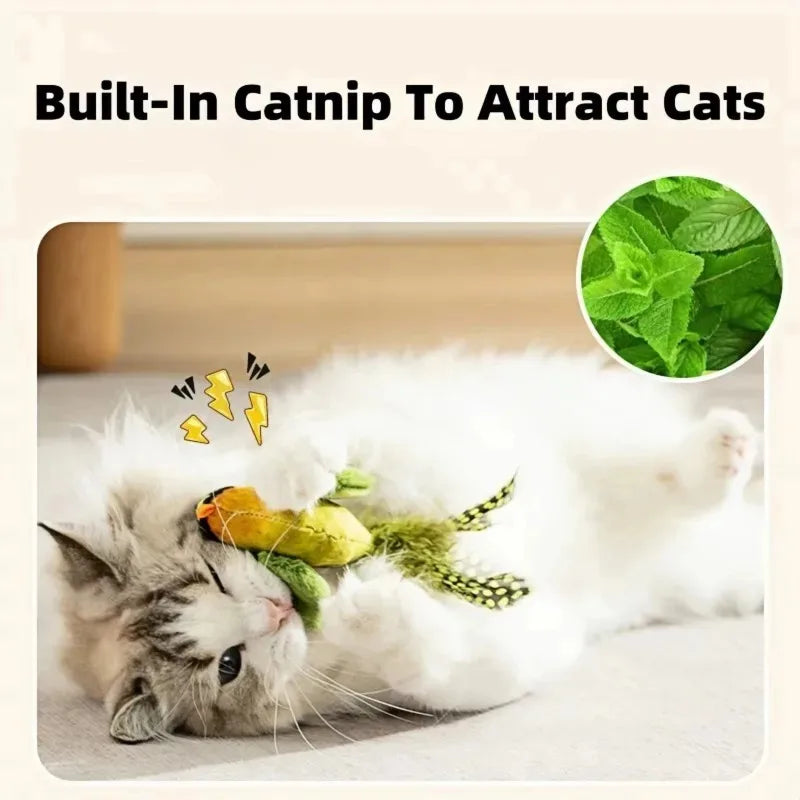 Chirping Bird Cat Toy with Elastic Rope | Indoor Kitty Co