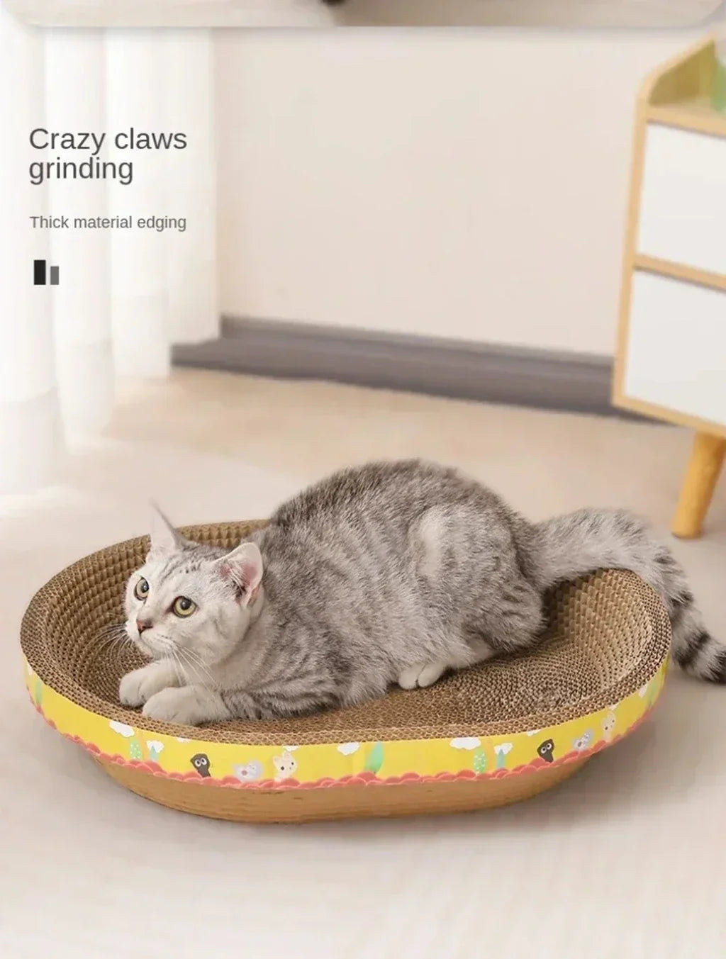 Oval Corrugated Cat Scratch Board | Indoor Kitty Co