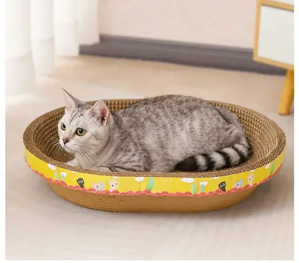 Oval Corrugated Cat Scratch Board | Indoor Kitty Co