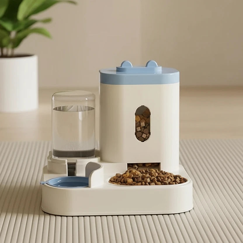 Automatic Cat Feeder & Water Fountain with Large Capacity Dispenser | Indoor Kitty Co