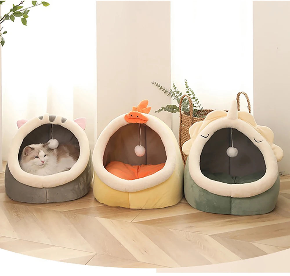 Cosy Cat Bed with Hanging Toy | Indoor Kitty Co