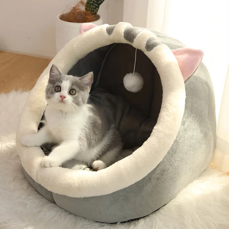 Cosy Cat Bed with Hanging Toy | Indoor Kitty Co