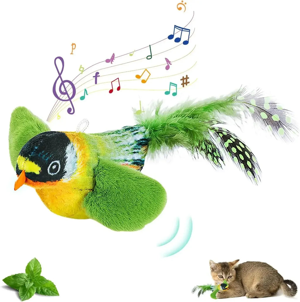 Chirping Bird Cat Toy with Elastic Rope | Indoor Kitty Co