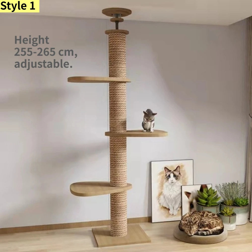 Adjustable Floor to Ceiling Cat Tree with Condo & Perches | Indoor Kitty Co
