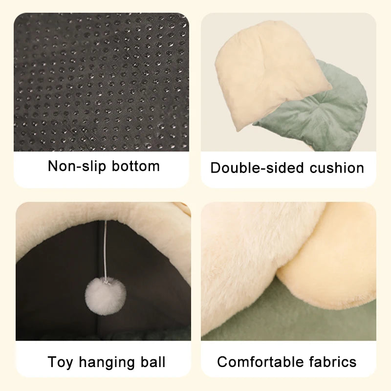 Cosy Cat Bed with Hanging Toy | Indoor Kitty Co