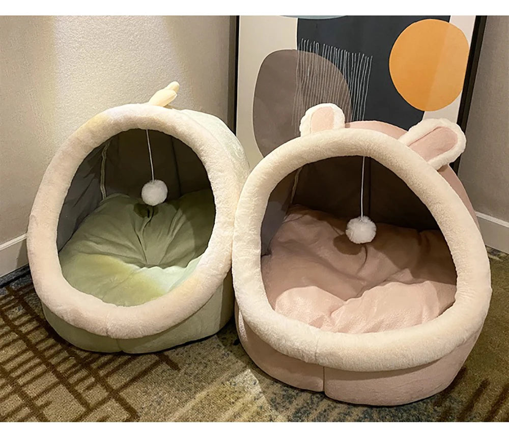 Cosy Cat Bed with Hanging Toy | Indoor Kitty Co