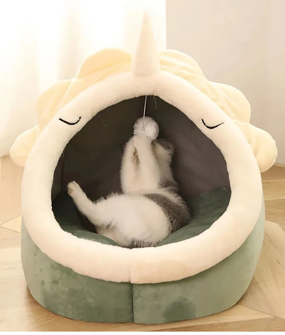 Cosy Cat Bed with Hanging Toy | Indoor Kitty Co