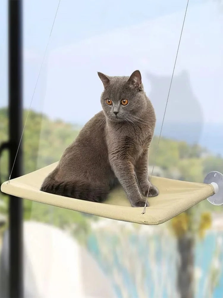 Ultra Soft Cat Window Hammock — Securely Mounted Cat Perch | Indoor Kitty Co
