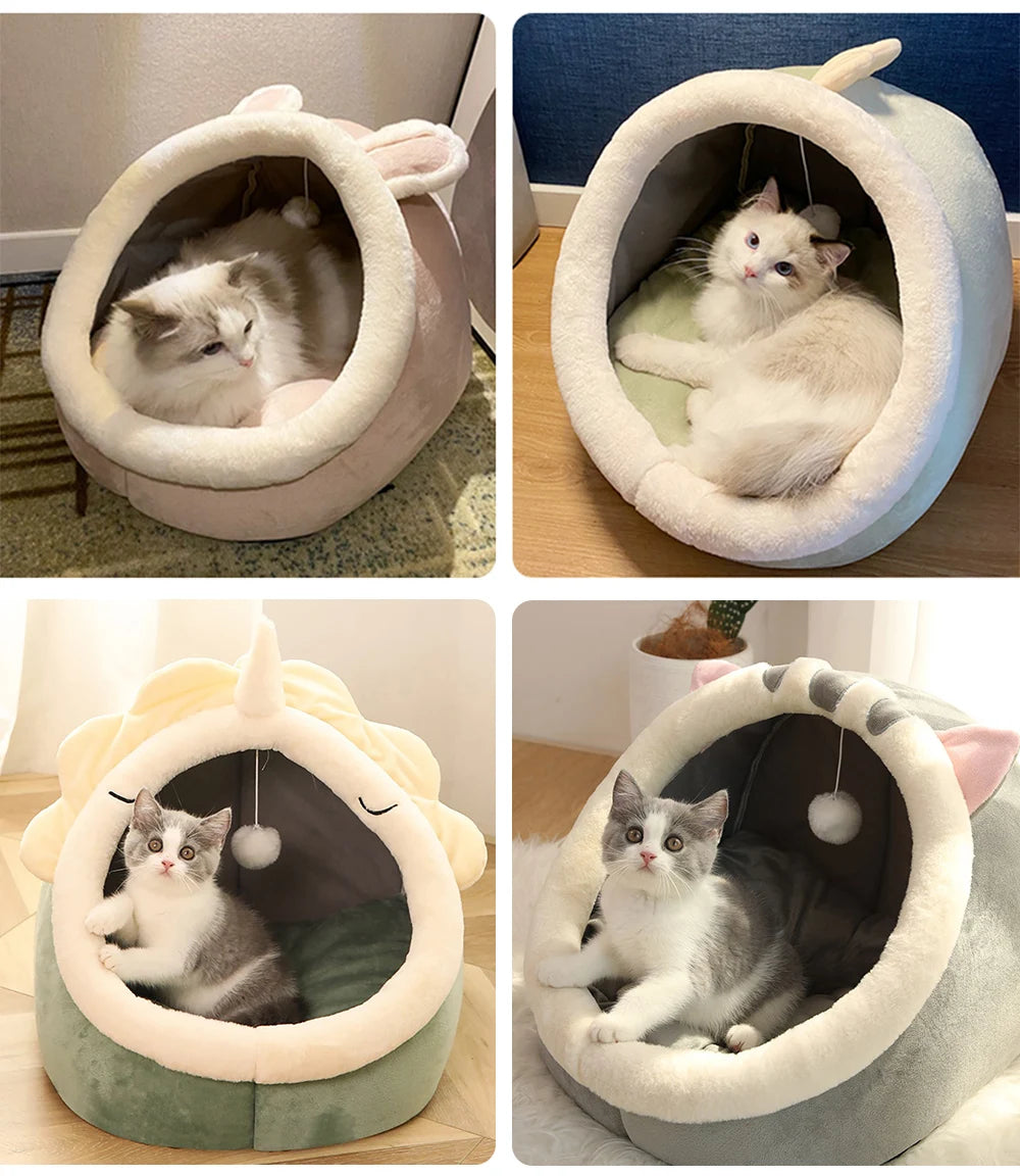 Cosy Cat Bed with Hanging Toy | Indoor Kitty Co