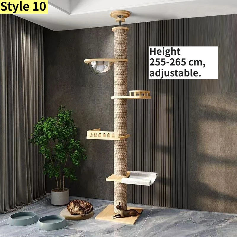 Adjustable Floor to Ceiling Cat Tree with Condo & Perches | Indoor Kitty Co