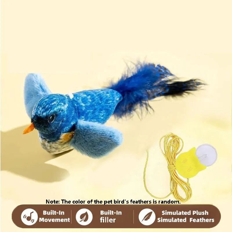 Chirping Bird Cat Toy with Elastic Rope | Indoor Kitty Co