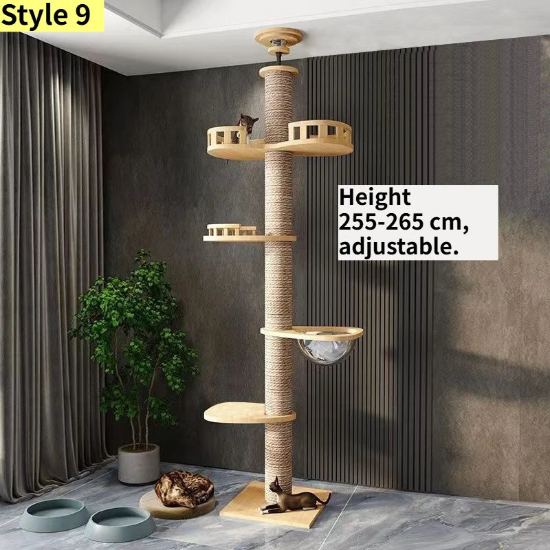 Adjustable Floor to Ceiling Cat Tree with Condo & Perches | Indoor Kitty Co