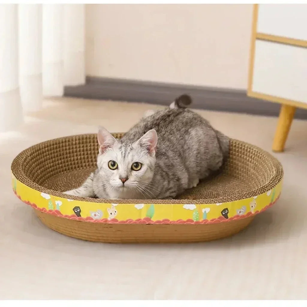 Oval Corrugated Cat Scratch Board | Indoor Kitty Co