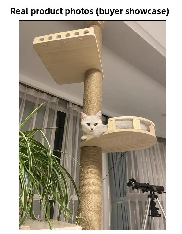 Adjustable Floor to Ceiling Cat Tree with Condo & Perches | Indoor Kitty Co