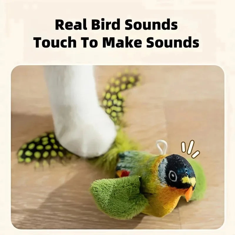Chirping Bird Cat Toy with Elastic Rope | Indoor Kitty Co