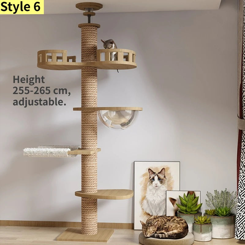 Adjustable Floor to Ceiling Cat Tree with Condo & Perches | Indoor Kitty Co