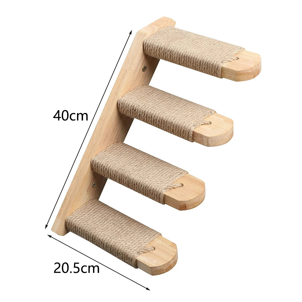 Wall Mounted Cat Tree with Hammock & Climbing Shelves | Indoor Kitty Co
