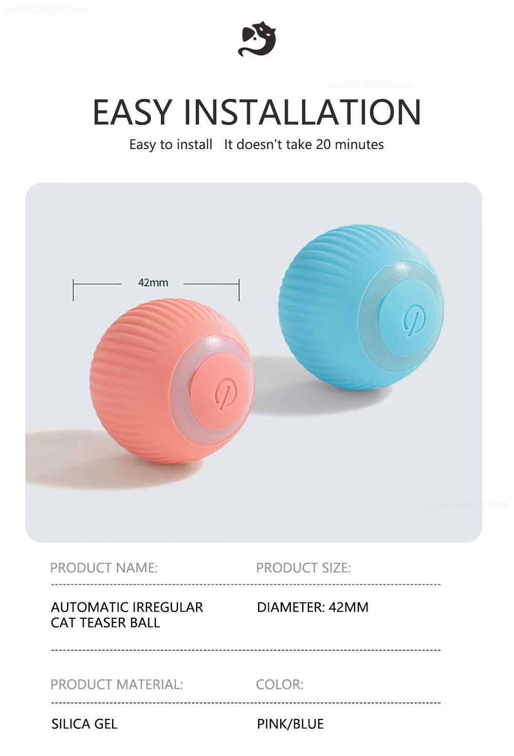 Smart Electronic Rolling Ball Cat Toy | Indoor Kitty Co