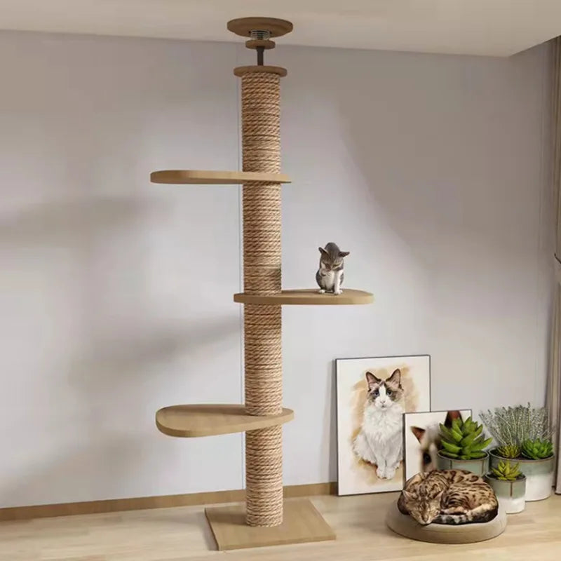 Adjustable Floor to Ceiling Cat Tree with Condo & Perches | Indoor Kitty Co