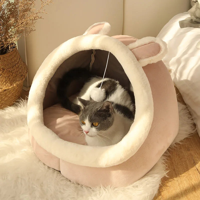 Cosy Cat Bed with Hanging Toy | Indoor Kitty Co
