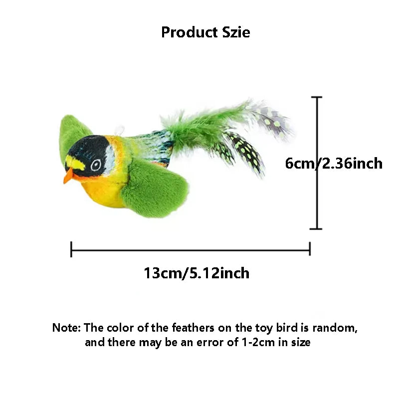 Chirping Bird Cat Toy with Elastic Rope | Indoor Kitty Co