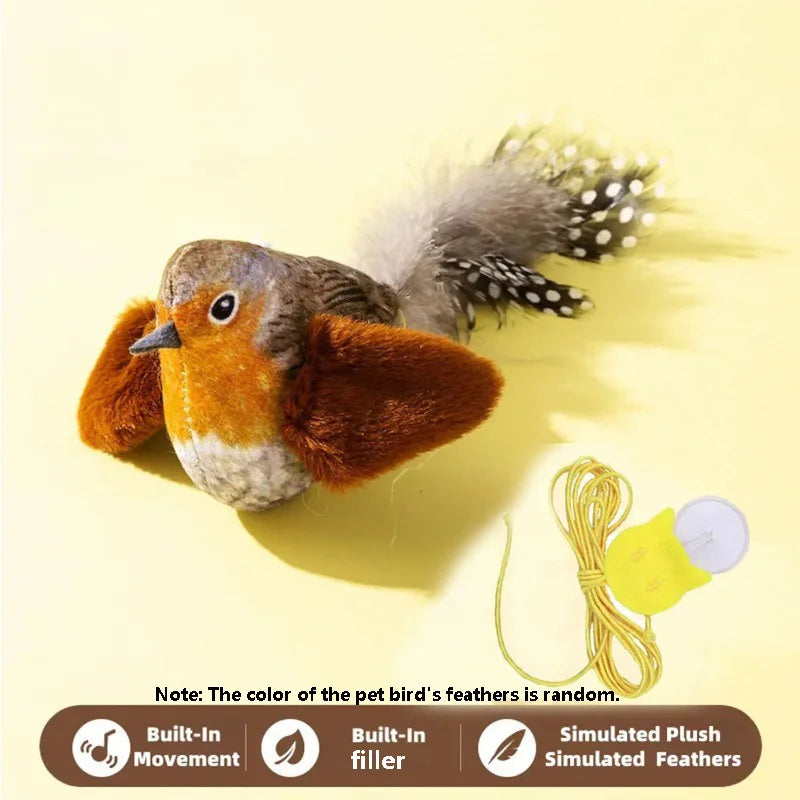 Chirping Bird Cat Toy with Elastic Rope | Indoor Kitty Co