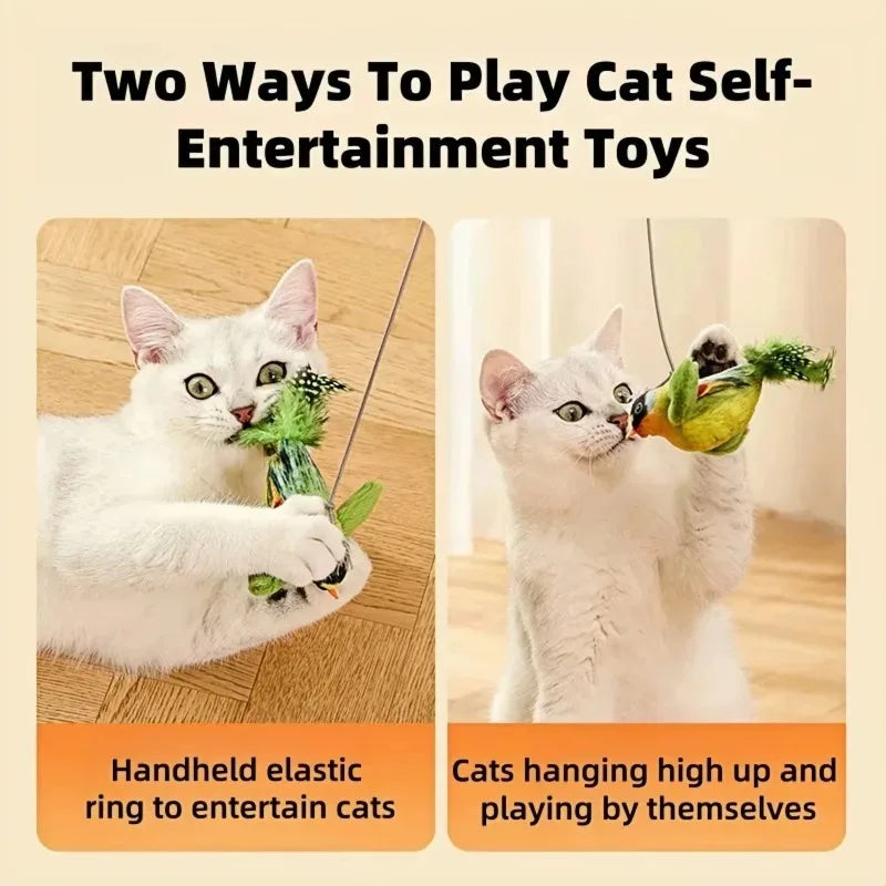 Chirping Bird Cat Toy with Elastic Rope | Indoor Kitty Co