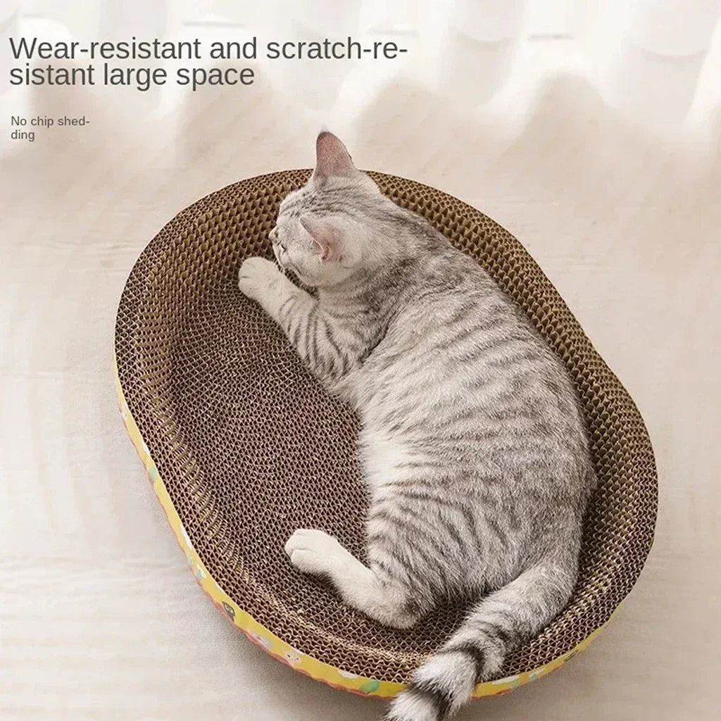 Oval Corrugated Cat Scratch Board | Indoor Kitty Co