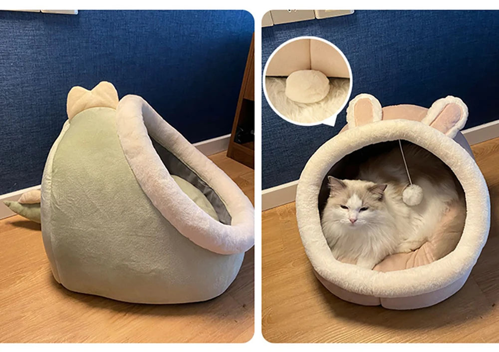 Cosy Cat Bed with Hanging Toy | Indoor Kitty Co