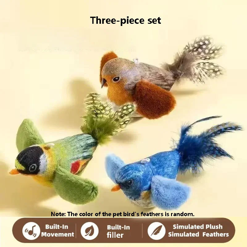 Chirping Bird Cat Toy with Elastic Rope | Indoor Kitty Co