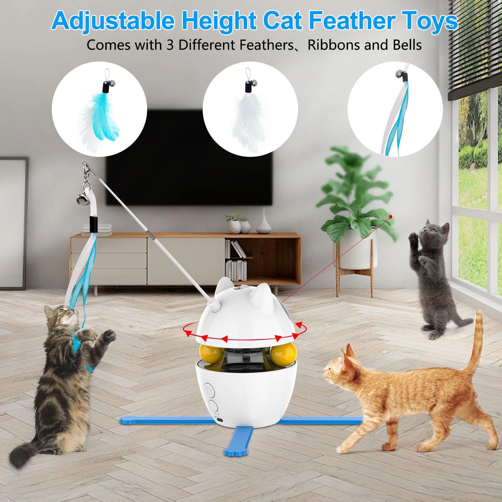4-in-1 Electric Interactive Cat Toy | Indoor Kitty Co