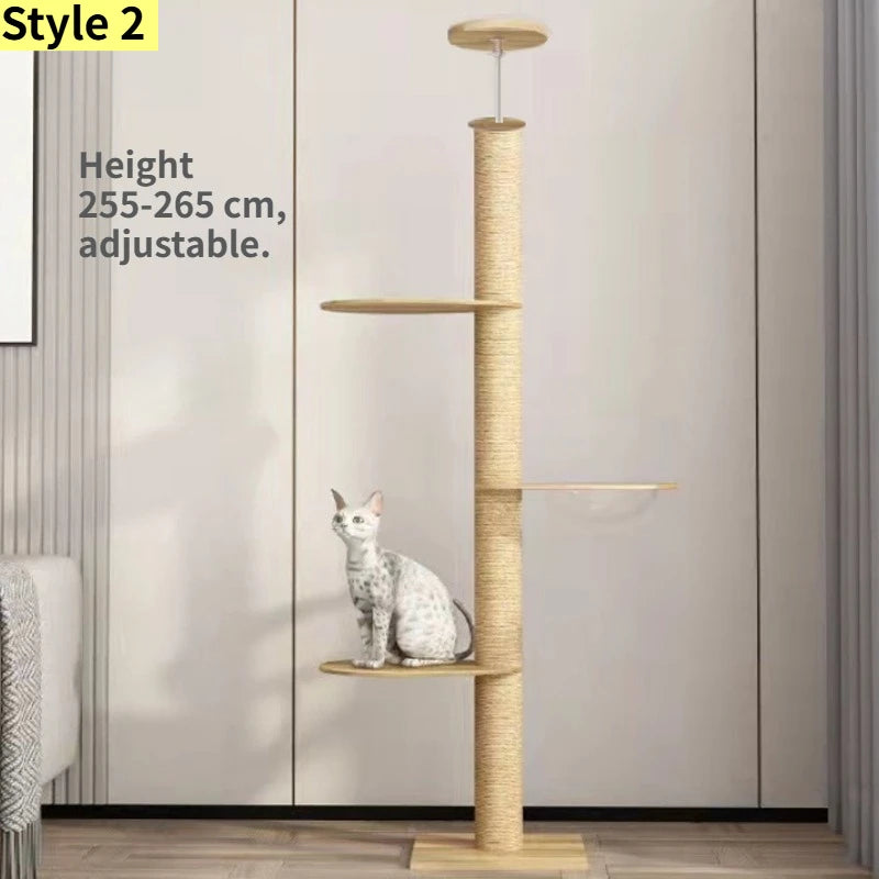Adjustable Floor to Ceiling Cat Tree with Condo & Perches | Indoor Kitty Co