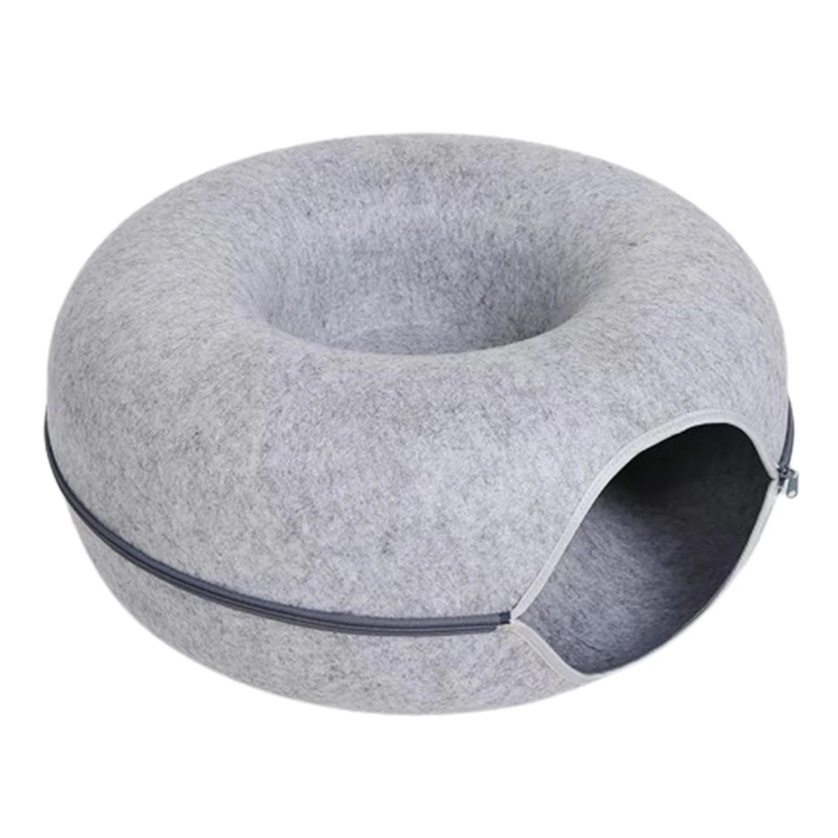 Donut Cat Bed & Interactive Felt Tunnel Toy | Indoor Kitty Co